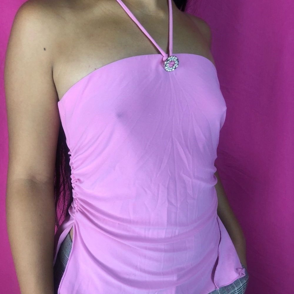PINK TIE TOP - Picture 2 of 4